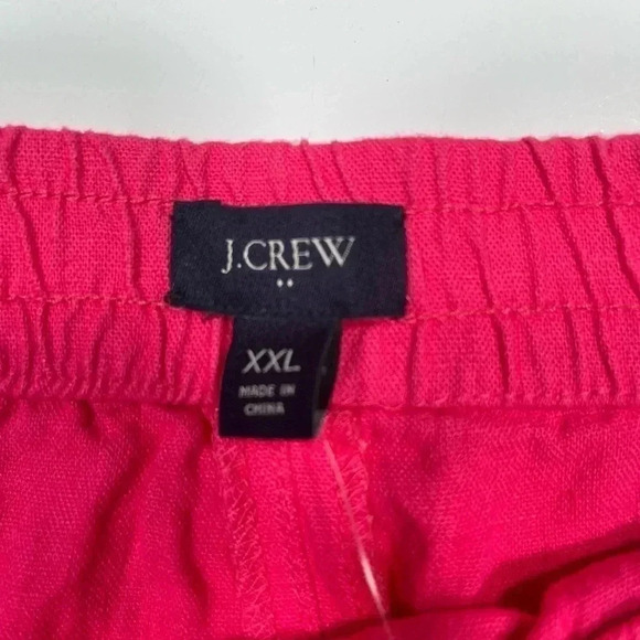 J Crew Linen Shorts Pink Drawstring NWT Pockets Women’s Size XXL Sweet Briar - Picture 10 of 12